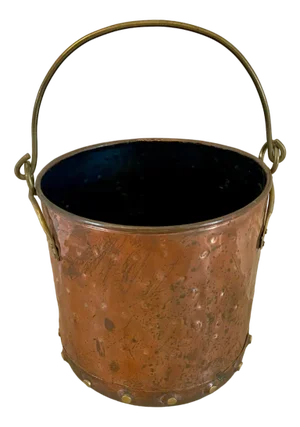 Victorian Brass and Copper Coal Bucket, 1860s
