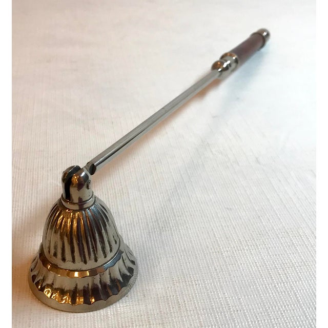 Vintage Silver Metal and Wood Candle Snuffer Chairish