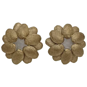 French Cast Bronze Shell Sconces