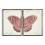 Split Pink Butterfly in Pewter Shadowbox - 62" x 37", Set of 2 For Sale