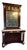 Italian Empire Mahogany and Parcel Gilt Console with Mirror and Carrara Marble Top For Sale