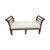 This beautiful bench features elegantly out-scrolled armrests or end-boards with horizontal reeded slats, a carved...