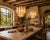 Pair fantastic chandeliers with caramel and white “lattimo” glasses, nickel-plated metal frame. It has 41 big monumental...