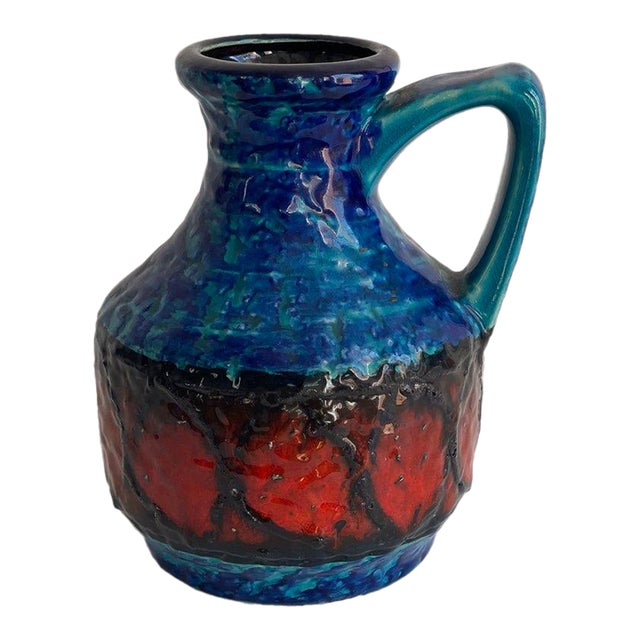 Glazed Ceramic Jug Vase by Bay Keramik, C. 1960s For Sale