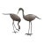 Pair of Vintage Bronze Patina Crane Sculptures in Complementary Poses For Sale