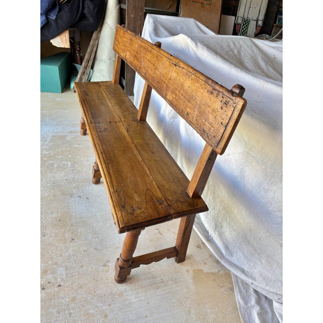 Early 19th Century Late 19th Century Italian Walnut Bench For Sale - Image 5 of 12