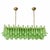 Glass Green Frosted Selle Murano Glass Rectangular Chandelier in Mazzega by Simoeng for Simoeng For Sale - Image 7 of 7