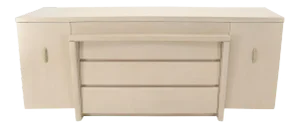 White Pickle Lacquer Finish Sculptural Dresser