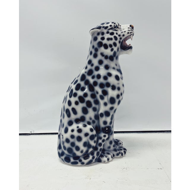 White Leopard Statue from Ceramiche Boxer For Sale - Image 3 of 7