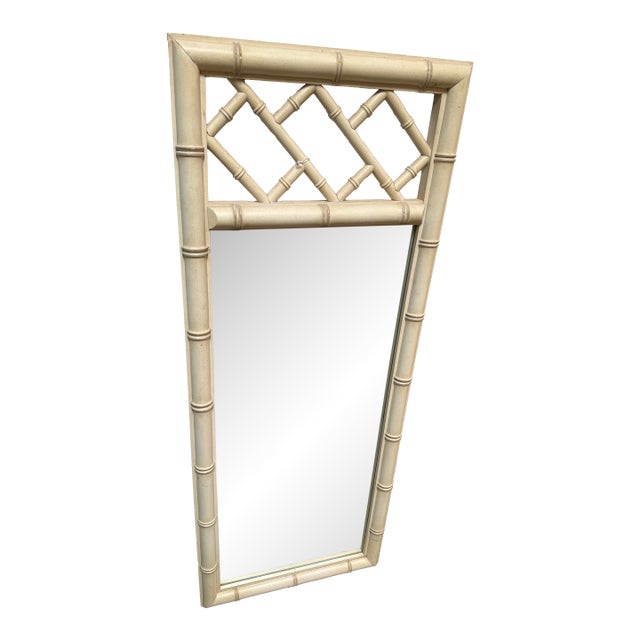 Dixie Aloha Faux Bamboo Mirror, White For Sale