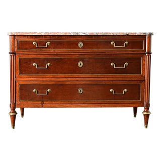 French 19th Century Louis XVI Style Marble-Top Commode For Sale
