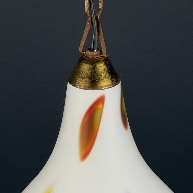 Mid-Century Modern Opaline Murano Glass Pendant Lamp from Stilnovo, 1950s For Sale - Image 4 of 15