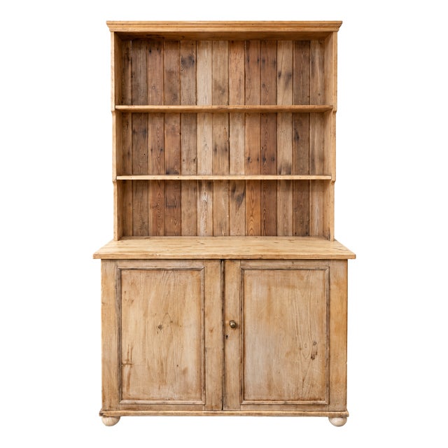 Late 19th Century Pine Kitchen Dresser with Open Shelving, 1890s For Sale