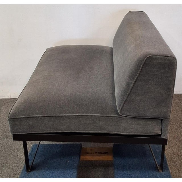 Textile Bespoke Upholstered Armless Mohair Sofas (Set of 2) For Sale - Image 7 of 14