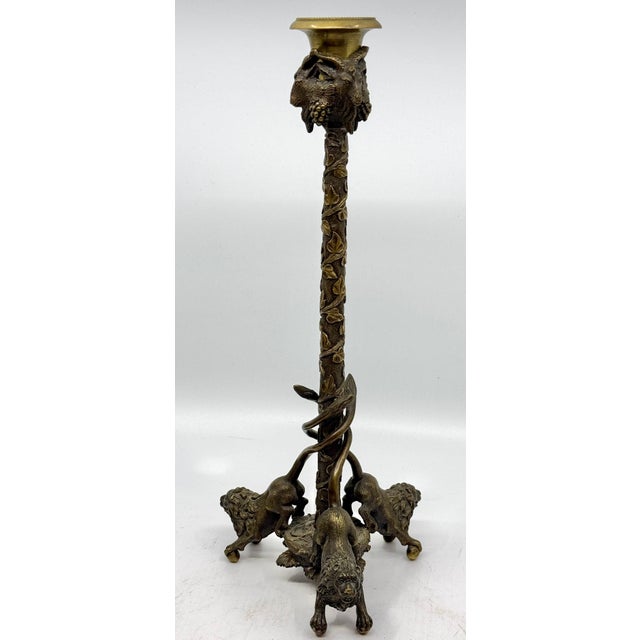 Metal 19th Century Bronze Grand Tour Neoclassical Candlestick For Sale - Image 7 of 12