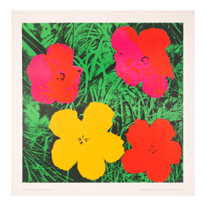Andy Warhol 1970 Red Flowers Authentic Original Poster 27.5 X 27.5 Inches French Printing Excellent Condition