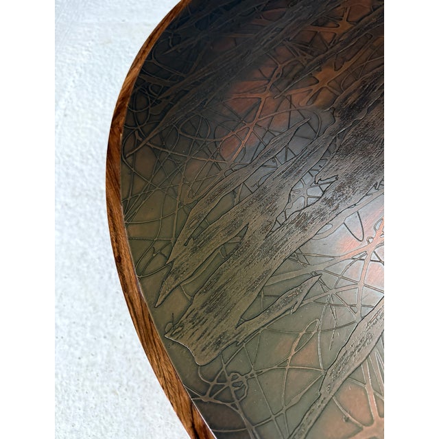 Mid-Century Modern Scandinavian Teak Coffee Table with Copper Inlay, Denmark, 1960s For Sale - Image 13 of 15