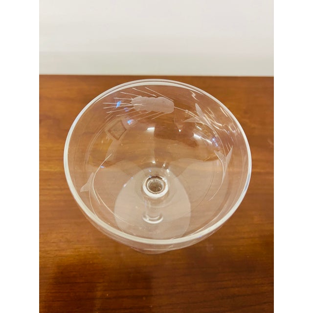 Early 20th Century Early 20th Century Javit Crystal “Fine Wheat” Champagne Coupes- Set of 4 For Sale - Image 5 of 8
