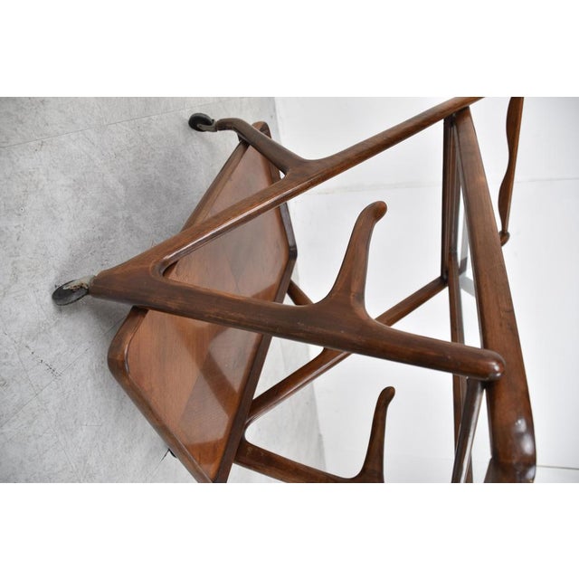 Vintage Italian Serving Trolley attributed to Cesare Lacca, 1950s For Sale - Image 13 of 14
