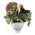 Organic Faux Succulent Arrangement in White Ceramic Pedestal Vessel For Sale