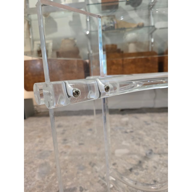 Transparent 1970s Attributed to Charles Hollis Jones Lucite Dining Table For Sale - Image 8 of 18