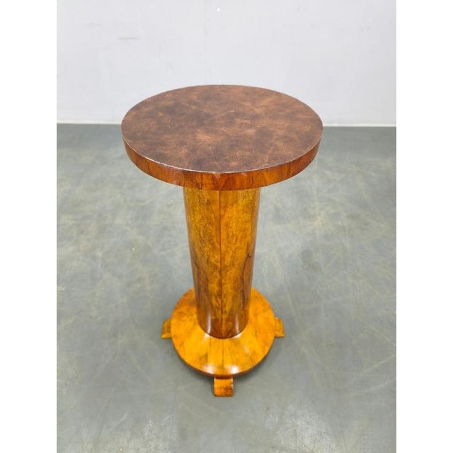 Refined art deco pedestal table from 1930s czechoslovakia, designed as a display stand for sculpture, vase, or bust....