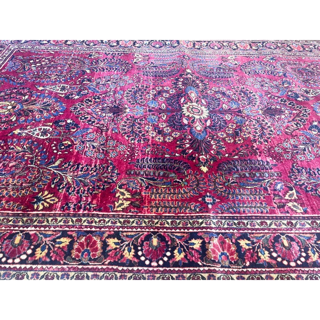 Antique Persian Sarouk Rug For Sale - Image 4 of 10