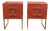 Terracotta Coloured Murano Glass Bedside Tables with Brass and Velvet Interior from Justfurnituress SRL, Set of 2 For Sale