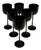 Set of Six Tall Stem Black Wine Glasses For Sale