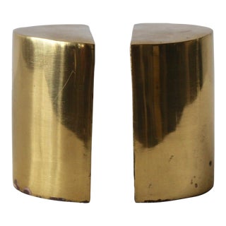 1960s Mid-Century Modern Ben Seibel Style Korean Brass Bookends- a Pair For Sale