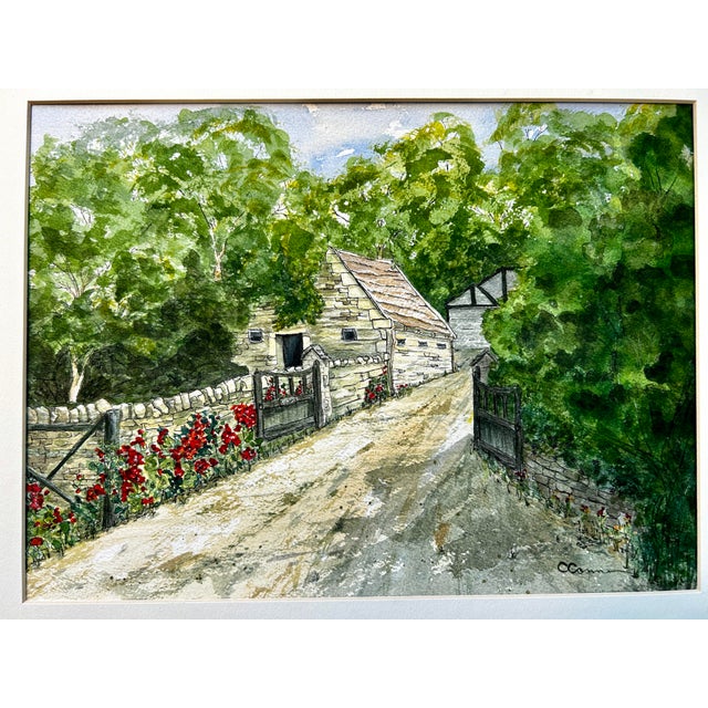 Original Watercolor painting ink and Wash of “England Cottage Lych Gate” on paper. I visited this cottage on a walk in...