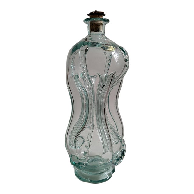 1940s Mid-Century Modern Swedish Ture Berglund Bottle With Stopper and Original Label For Sale