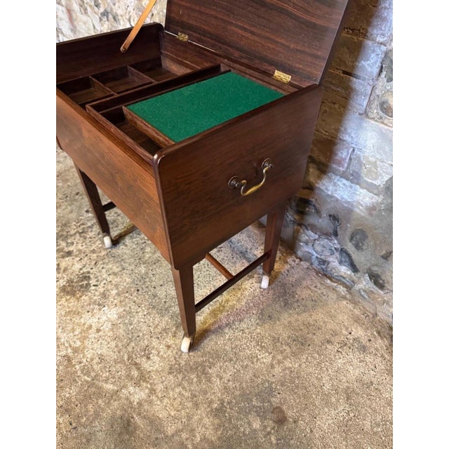 Brown Vintage Danish Sewing Table, 1950s For Sale - Image 8 of 18