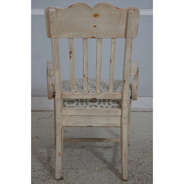 Drexel Set of 6 Drexel Gustavian Paint Decorated Dining Room Chairs For Sale - Image 4 of 18