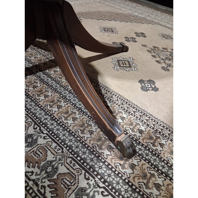 Late 20th Century Late 20th Century Regency Style Leather Top Drum Table With Lion Head Hardware For Sale - Image 5 of 6