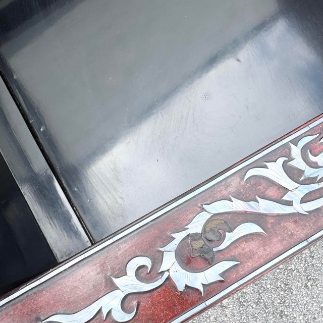 Chinese Rosewood With Mother of Pearl Inlay Lounge Chairs - Set of 3 For Sale - Image 9 of 12