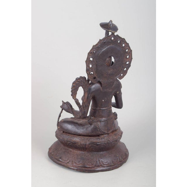 19th Century Seated Buddhist Figure in Bronze, Asia For Sale - Image 3 of 6