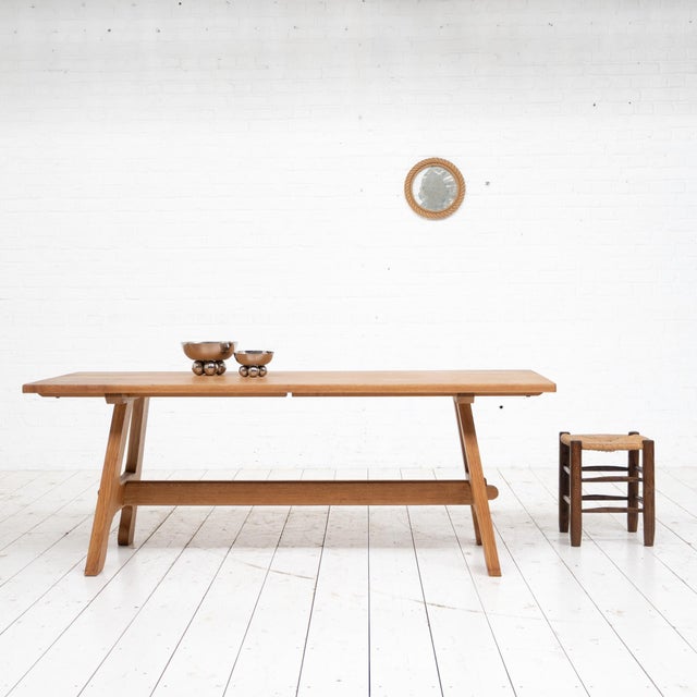 Wood French Oak Dining Table, 1950s For Sale - Image 7 of 10