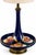 Dresden Style Vintage Cobalt Blue Porcelain Tray Table Lamp With Hand-Painted Fruit & Brass Accents For Sale In Tampa - Image 6 of 6