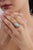 Turquoise 14k Yellow Gold 6.68ct Oval Turquoise Cocktail Ring Size 4 With Sapphire & Diamond For Sale - Image 8 of 16
