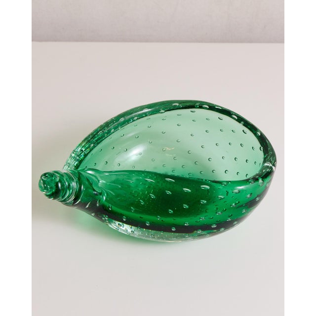 Green Murano Bullicante Shell Bowl For Sale - Image 14 of 16