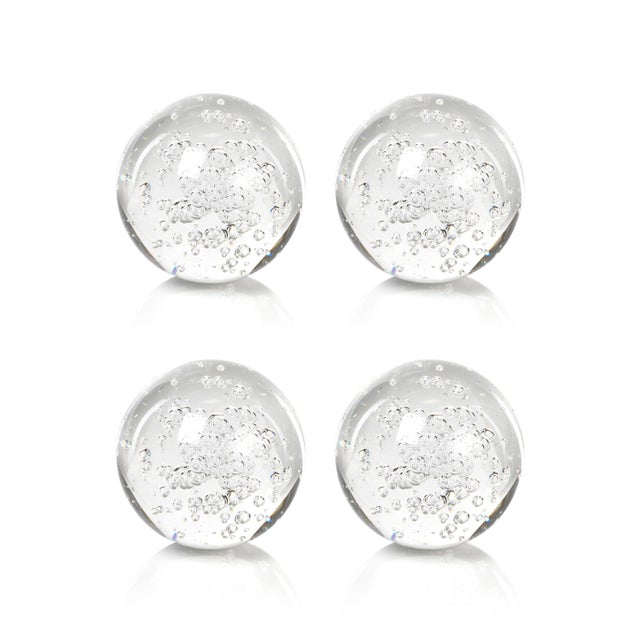 3-Inch Crystal Fill Ball with Bubbles, Set of 4 For Sale