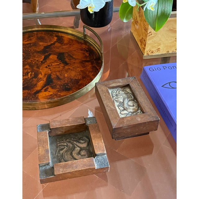Mid-Century Rare Smoking Set, Ashtray and Cigars Box, Italy 1950s For Sale - Image 17 of 17