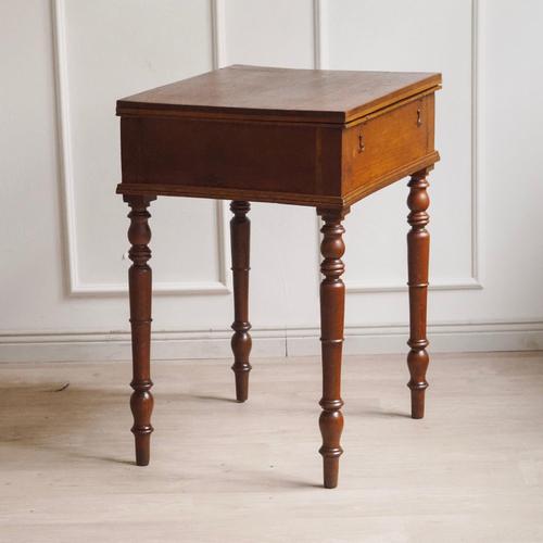 Antique French Sewing Table with Hinged Lid, Late 19th Century For Sale - Image 13 of 16