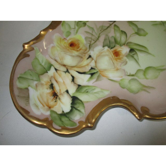 Limoges, France Antique Hand Painted Limoges Franch Porcelain Dresser Tray For Sale - Image 4 of 7