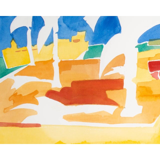 Abstract 1999 Abstract Watercolor of Palm Trees by Norma Jean Bruckner For Sale - Image 3 of 7