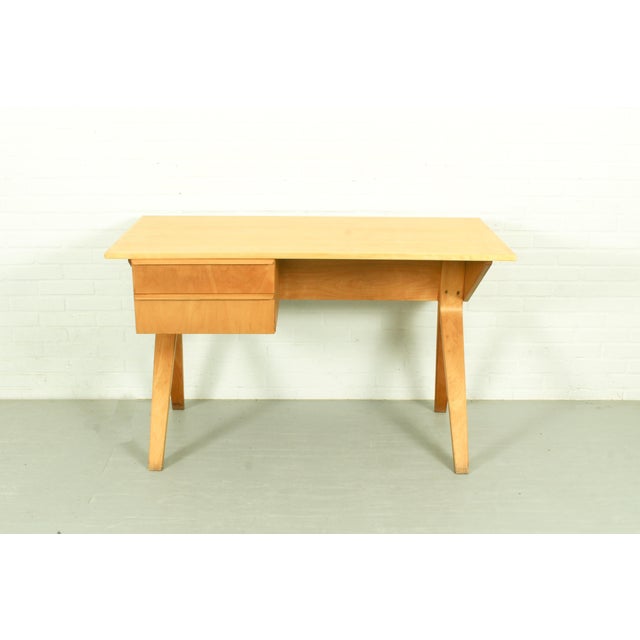 Cees Braakman Mid-Century Modern Model EB02 Birch Series Desk by Cees Braakman for Ums Pastoe, 1952 For Sale - Image 4 of 13