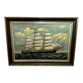 Large Victorian Marine Oil Painting of the Harland & Wolff Clipper Slieve Roe | Attributed to Lai Fong (Fl. 1870–1910) For Sale