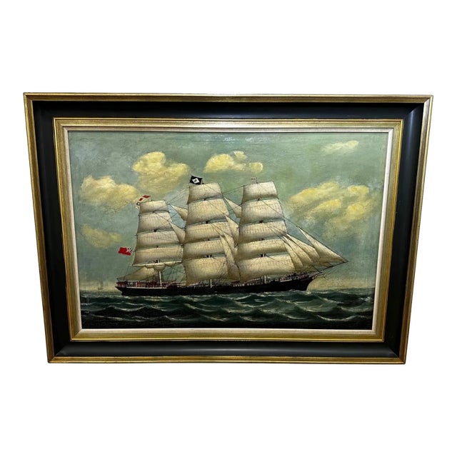 Large Victorian Marine Oil Painting of the Harland & Wolff Clipper Slieve Roe | Attributed to Lai Fong (Fl. 1870–1910) For Sale
