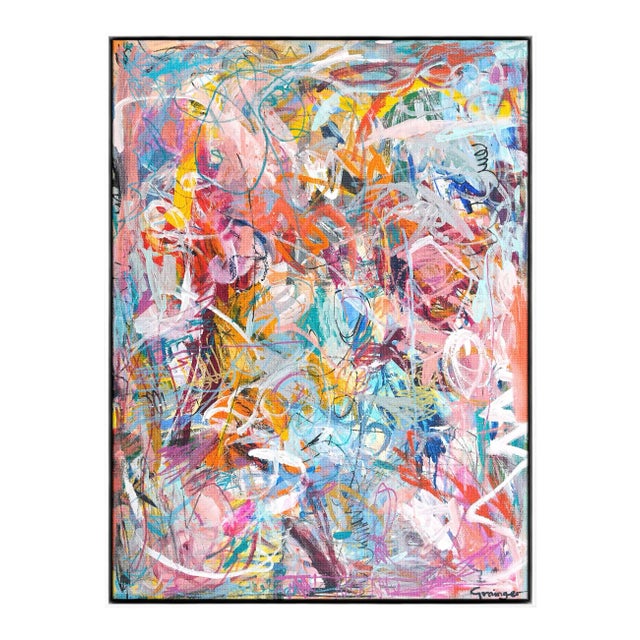 Party on the River Boat by Lesley Grainger in White Frame, Medium For Sale